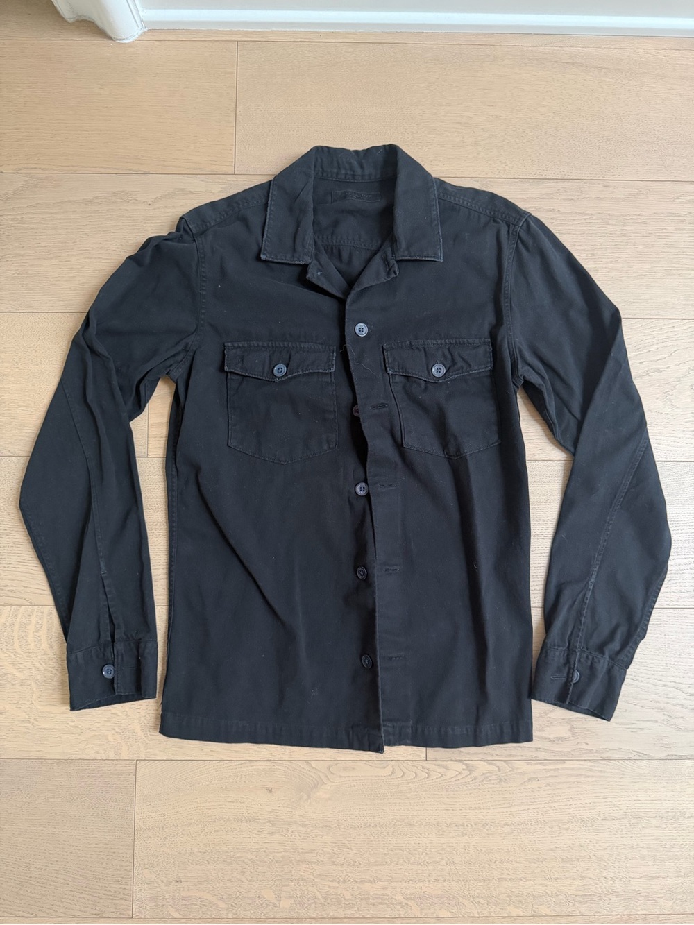 AllSaints Black Long-Sleeve Button-Down Shirt